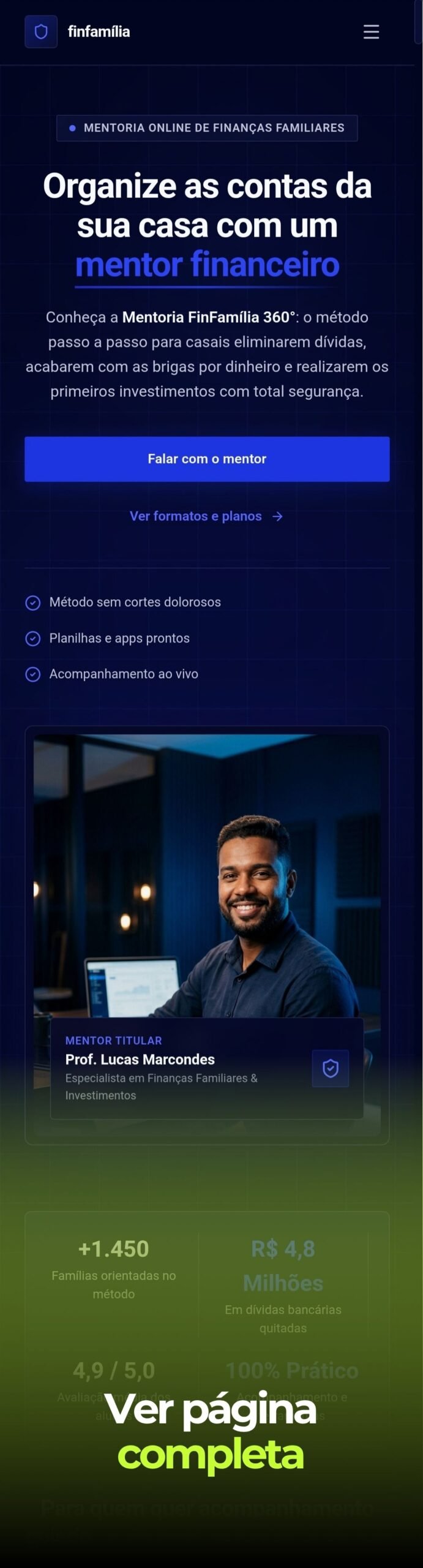 Página de Lançamento / Evento